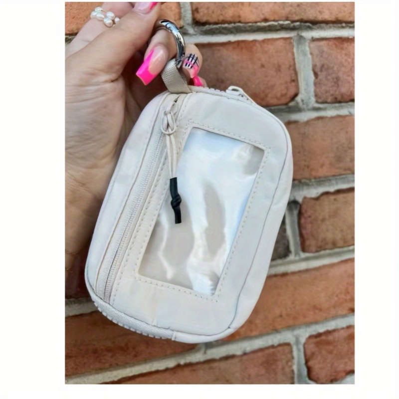 1pc Minimalist Everyday Women'S Wallet Made of Durable Nylon Multi-Functional Card Holder Keychai