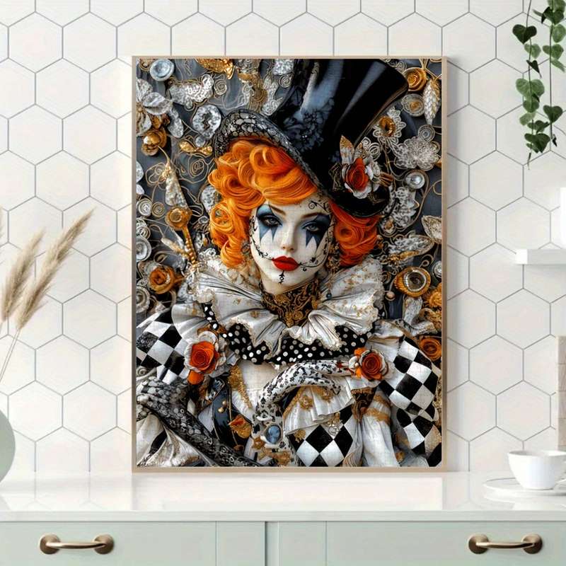 1000pcs Large Jigsaw Puzzle Vintage Clown-Themed Paper-Based Puzzle Toy for Adults
