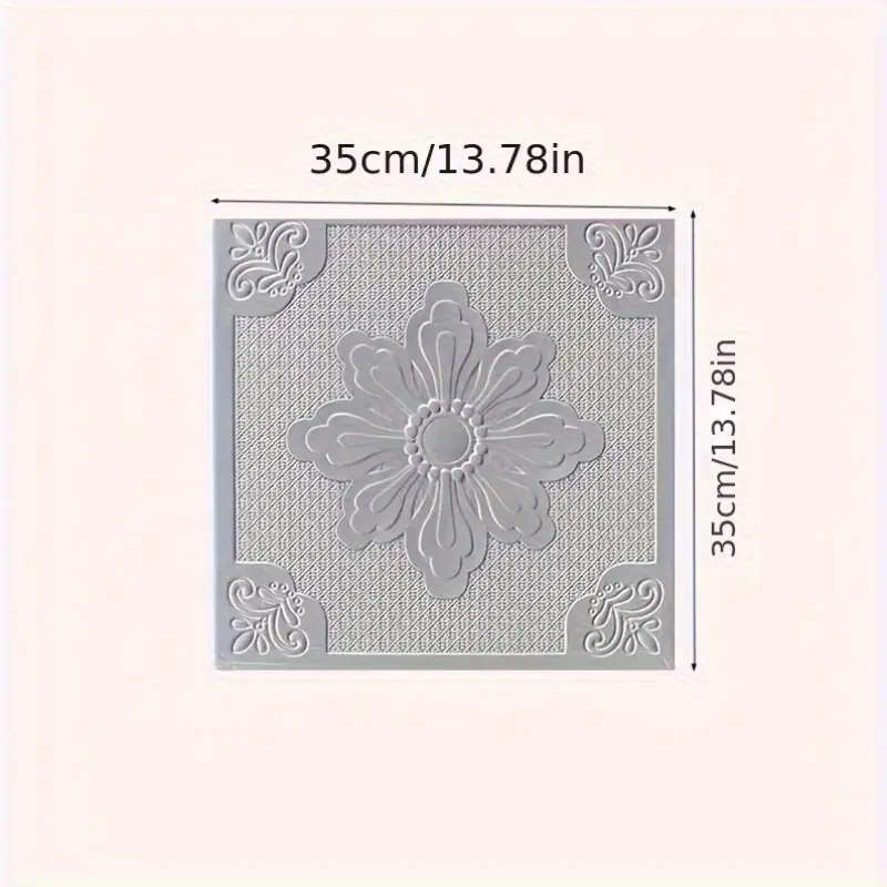 40pcs Elegant White 3D Floral and Geometric Pattern Wall Stickers