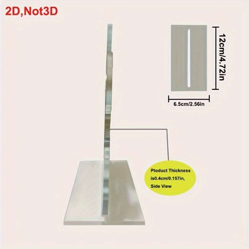 1pc 2D Flat  Acrylic Vase with Elegant White Lilies and Golden Accents Ideal for Home Office or