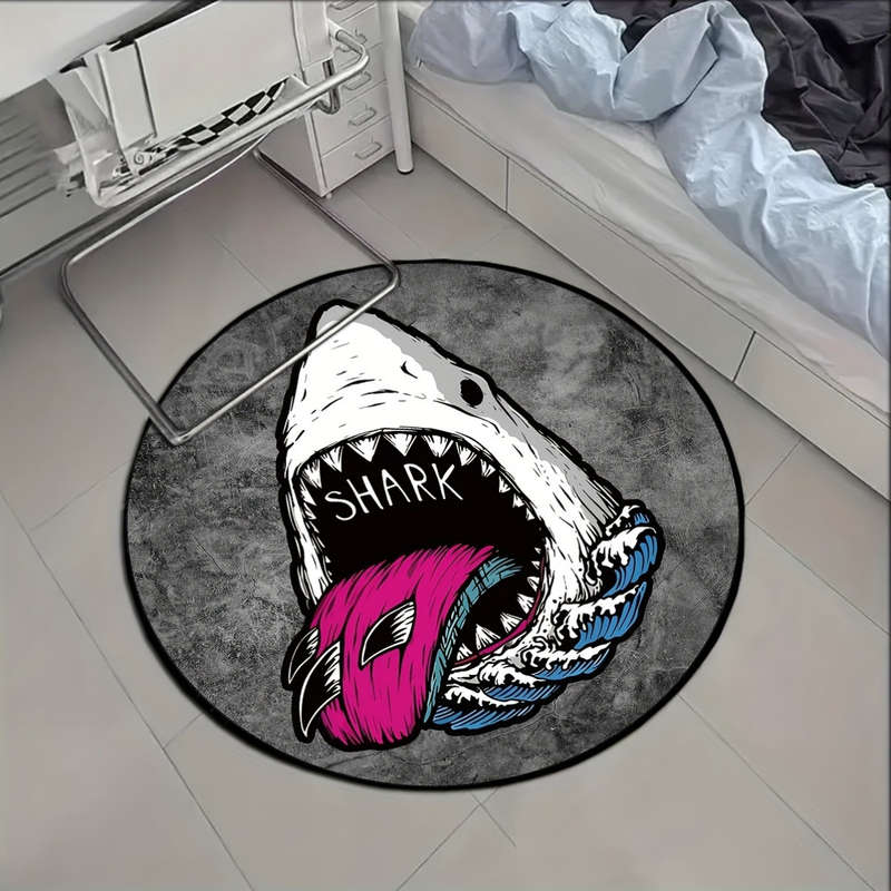 1Pc 100x100cm 39.3x39.3inch Sharks Floor Mat
