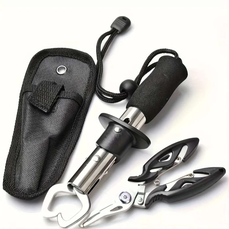 2pcs Set Stainless Steel Fishing Pliers Multifunctional Angler's Tool Set with Long Handle Fish Grip