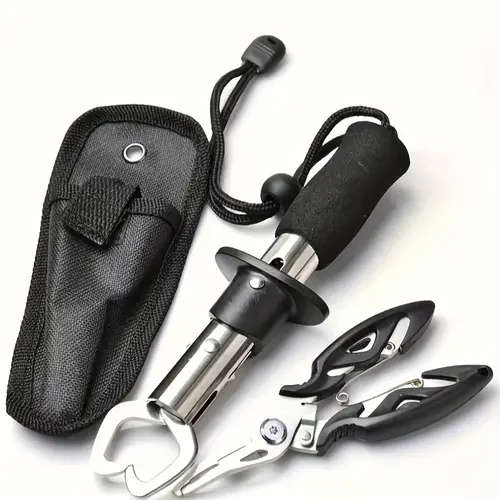 2pcs Set Stainless Steel Fishing Pliers Multifunctional Angler's Tool Set with Long Handle Fish Grip
