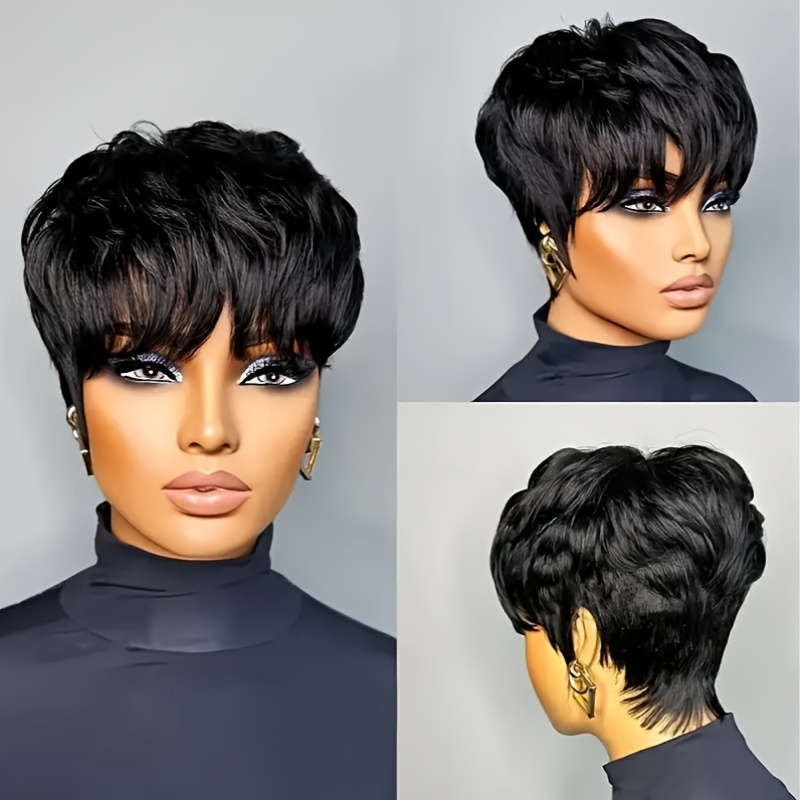 1Pc Black 15.24cm Fashion Design Wig