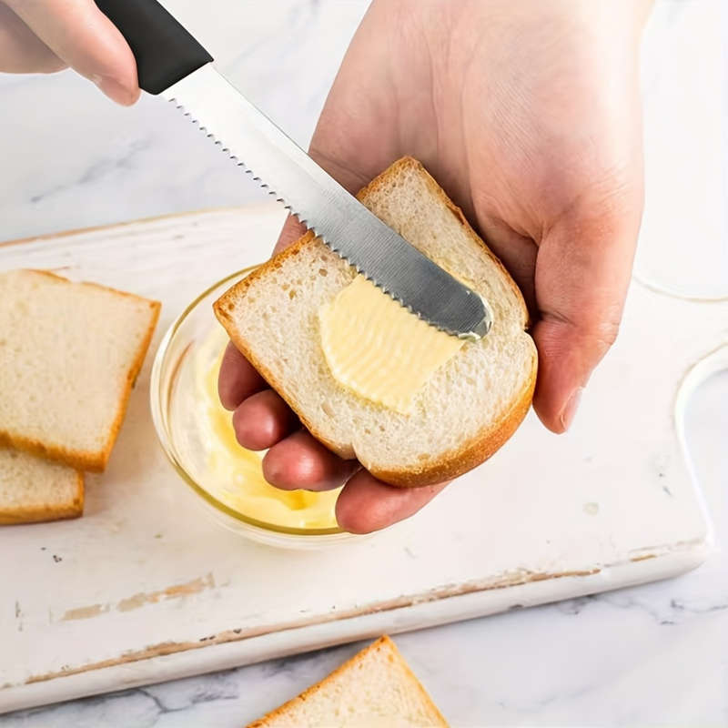 4pcs Premium Stainless Steel Knife Set Sharp Corrugated Edge for Easy Cutting Ergonomic Han