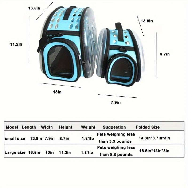 1pc Lake Bluesize Large Pet Bag