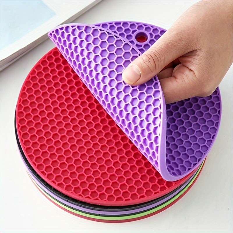 5-Pack Silicone Honeycomb Heat Resistant Mats Non-Slip Durable Hot Plate Pads for Hot Dishes