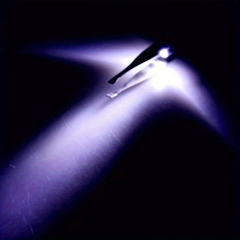 1pc LED Light Eyebrow Tweezer Unscented Power-Free Stainless Steel Precision Hair Removal Tool with