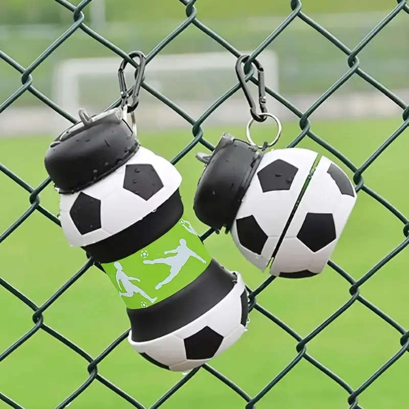 1pc Foldable Silicone Sports Water Bottle Portable High-Temperature Resistant BPA-Free Leak-Proof wi