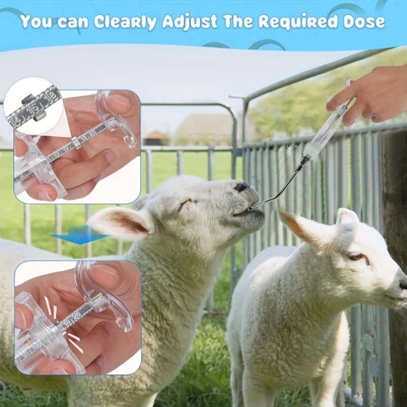 2-Pack Stainless Steel Reusable Goat Feeding Syringes