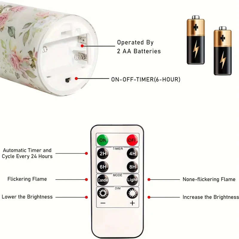 3 Piece Flameless Electronic Candle Set