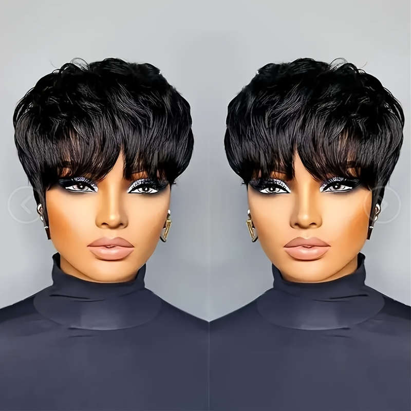 1Pc Black 15.24cm Fashion Design Wig