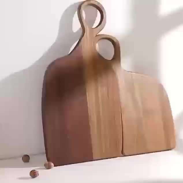 A Set of 2 Walnut Chopping Boards High-Quality Handmade Kitchen Chopping Boards for Food Prep