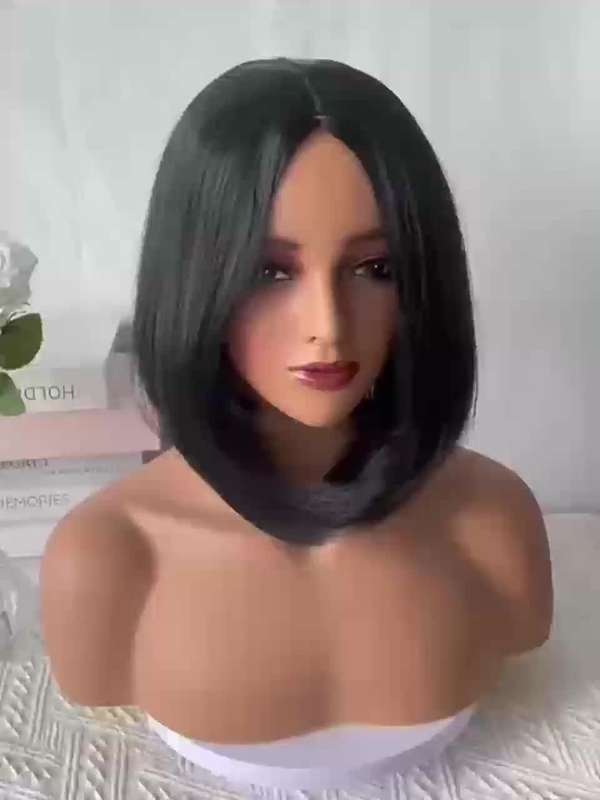 1Pc Black 30.48cm Fashion Design Wig