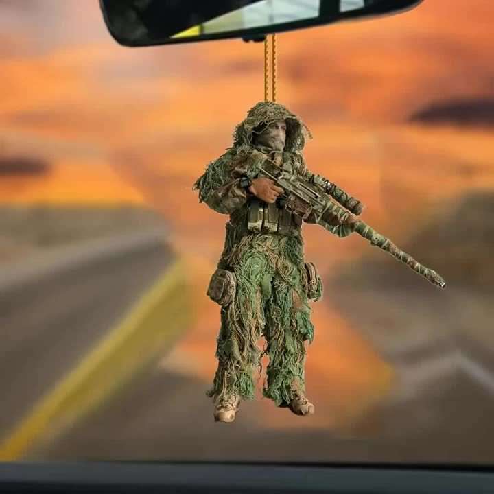 1pc 2D Flat  Tactical Camo and Gun Acrylic Keychain Ideal for Cars Home Decor and Gifts Perfec