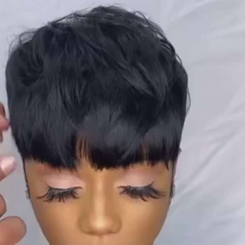1Pc Black 15.24cm Fashion Design Wig