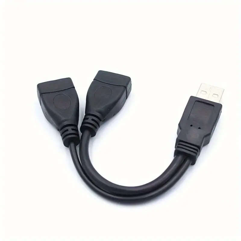 1pc USB 2.0 Splitter Cable Male to Dual Female High-Speed Data Charging Adapter Durable Matte Finish