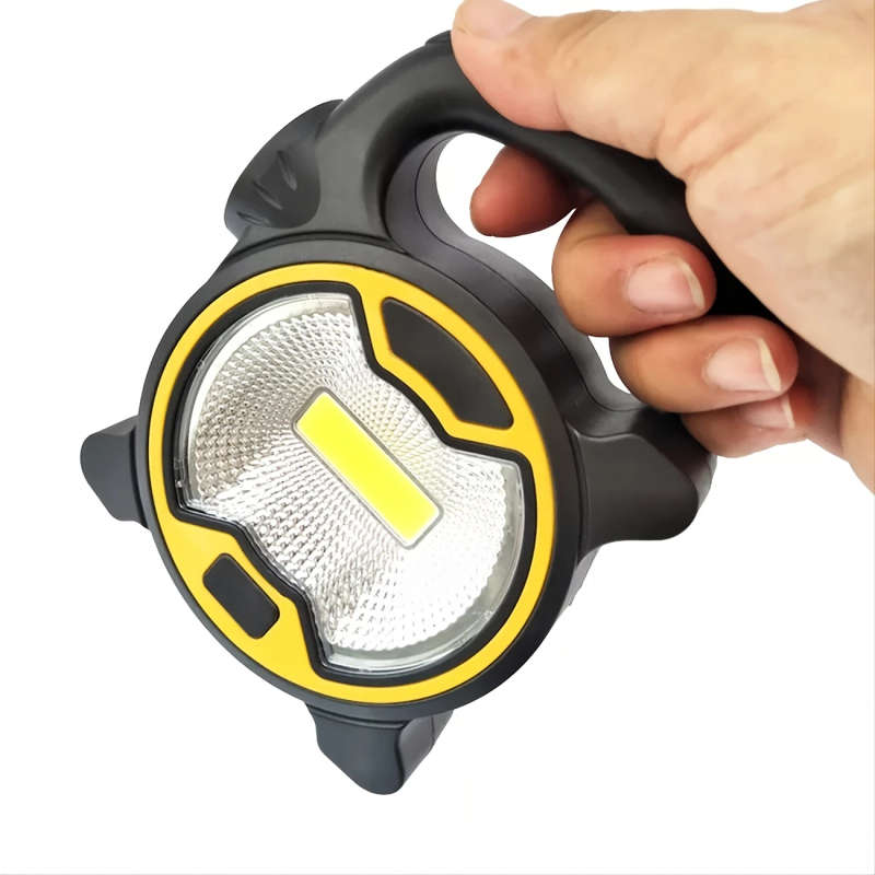 1pc Ultra-Bright LED COB Camping Lantern Portable AA Battery Powered Floodlight with Side Torch Matt