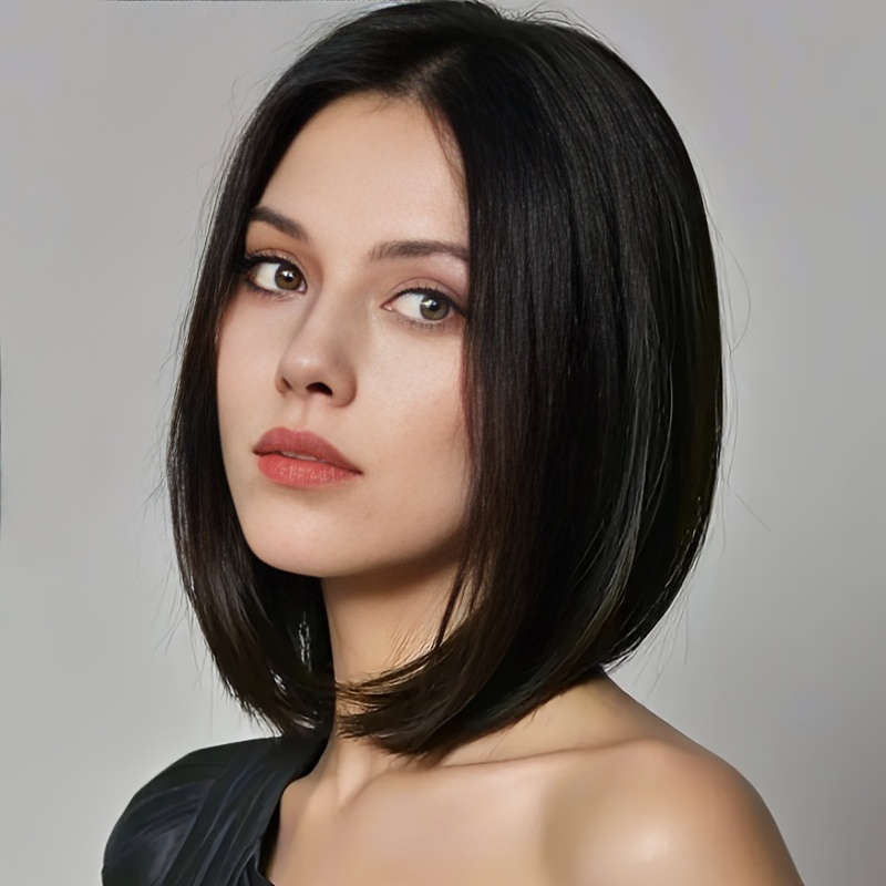 1Pc Black 30.48cm Fashion Design Wig