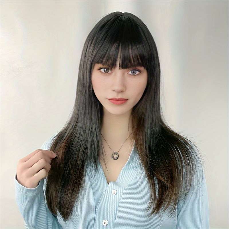 1Pc Dark Brown 35.56cm Fashion Design Wig