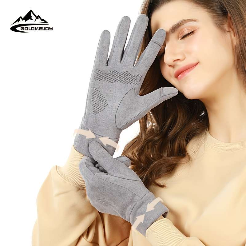 1 Pair Gray One Size Warm Gloves