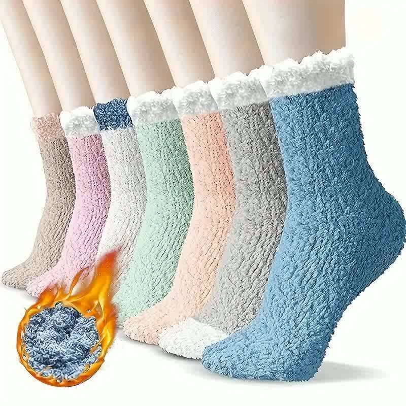 Sock 3 Pairs Of Furry Socks   Random Color   Model 907