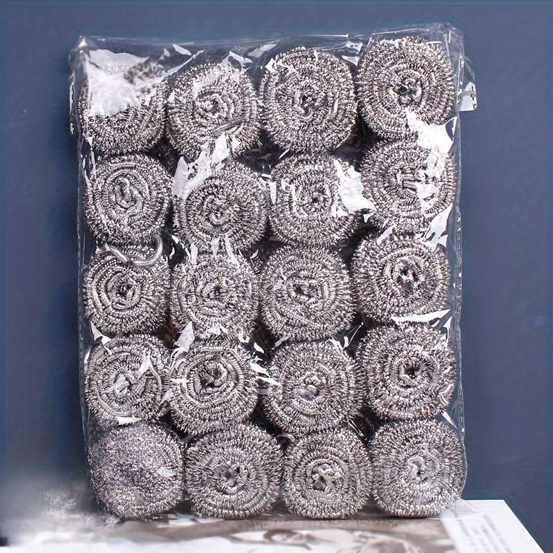20pcs Stainless Steel Wire Scrubbers Non-Electric Multipurpose Cleaning Brushes for Kitchen