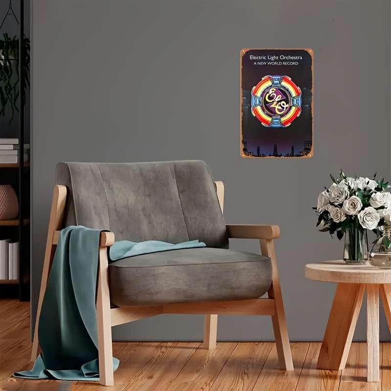 1pc Electric Light Orchestra Vintage Metal Wall Art Sign 20.32x30.48 cm Iron Decorative Plaque fo