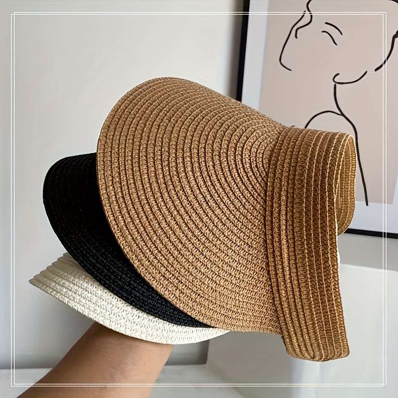 1pc  Summer Sun Hat for Women Outdoor Shade Cap with Large Brim and Foldable Top