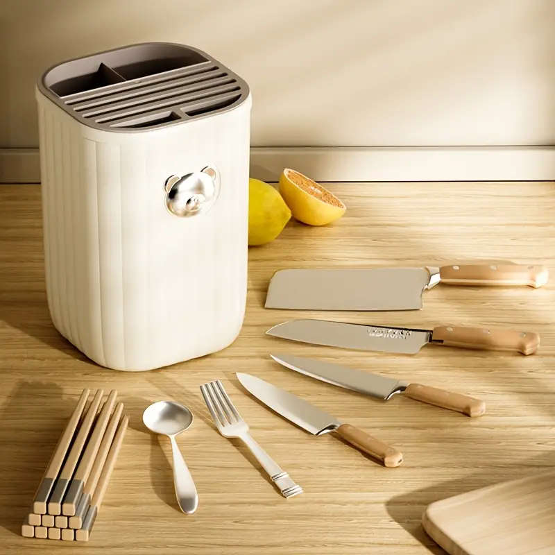1pc Fashion Style Plastic Kitchen Utensil Holder Multi-Functional Countertop Organizer for Knives Ch