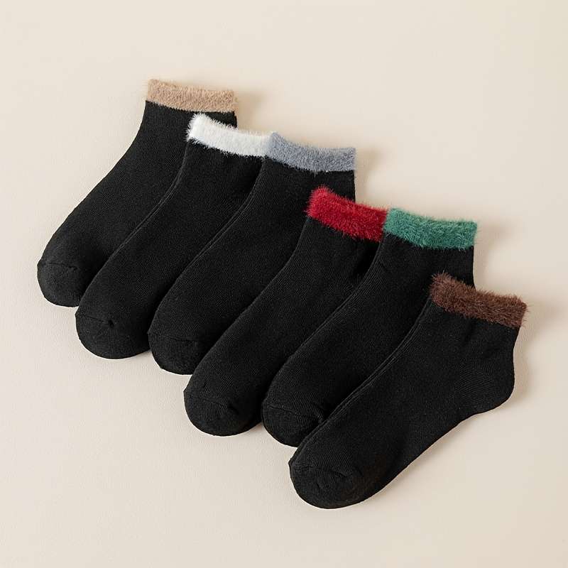 6 Pairs Of Mixed Colors Asian One Size High Elastic Socks
