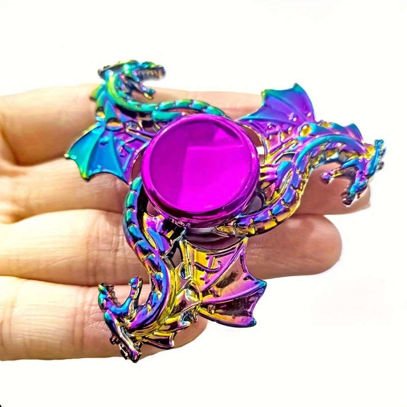 1pc Durable Quiet Metal Fidget Spinner Vibrant Sky Dragon Design Durable Focus Toy for Adults Multic