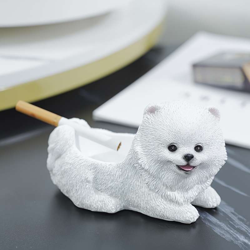 1pc Classic Resin Irregular Shape Animal Theme Dog Decorative Ashtray for Dog Lover
