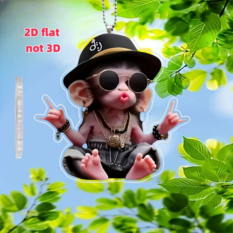 1pc 2D Flat   ~  Acrylic ~ A Funny Monkey Decorative Pendant Used for Keychain Pendants