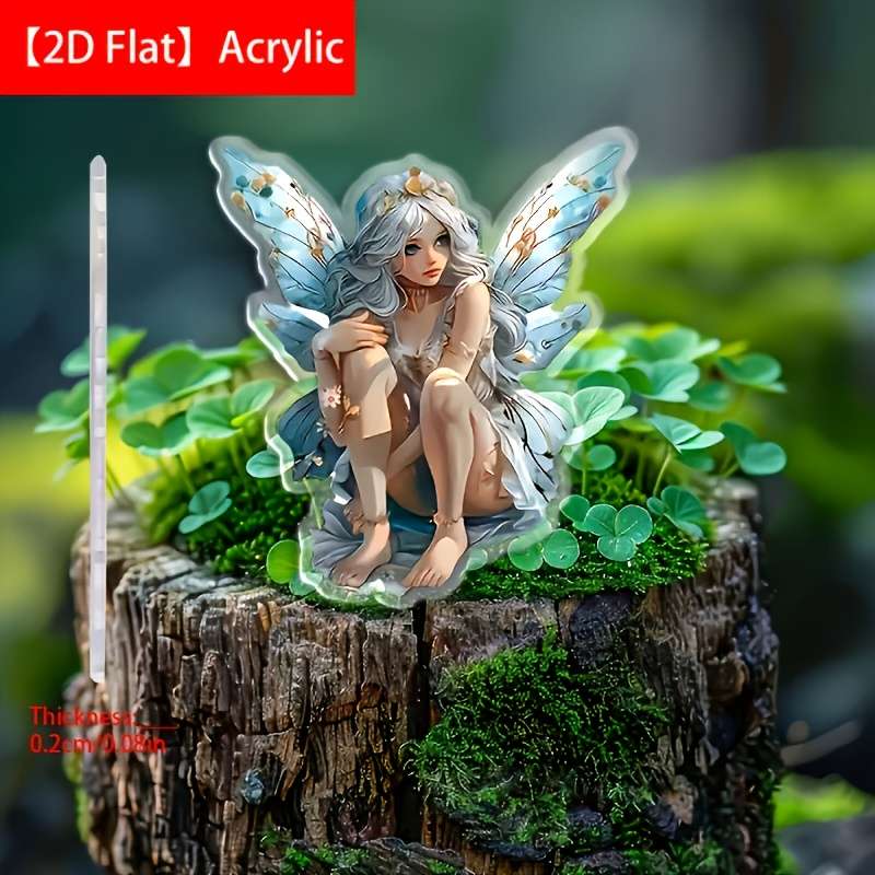 1pc 2D Flat   Plane Not 3D 1 Fairy Garden Decorative Stake