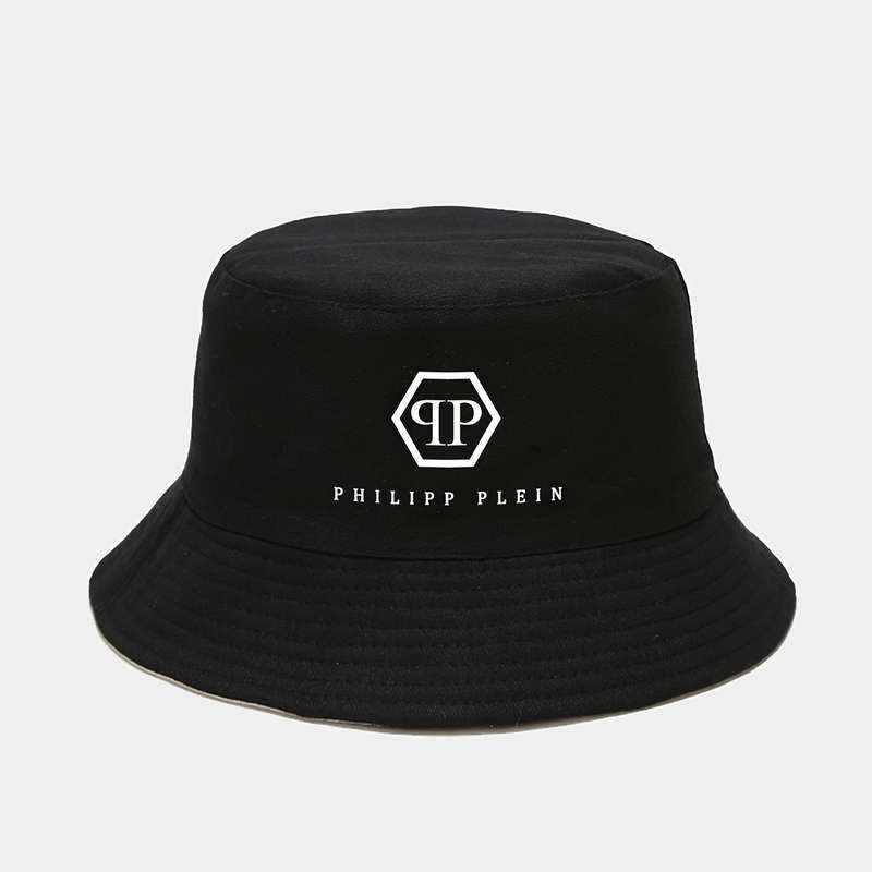 1pc Philipp Plein Bucket Hat Lightweight Polyester Sun Hat with Logo Design Foldable Fisherm