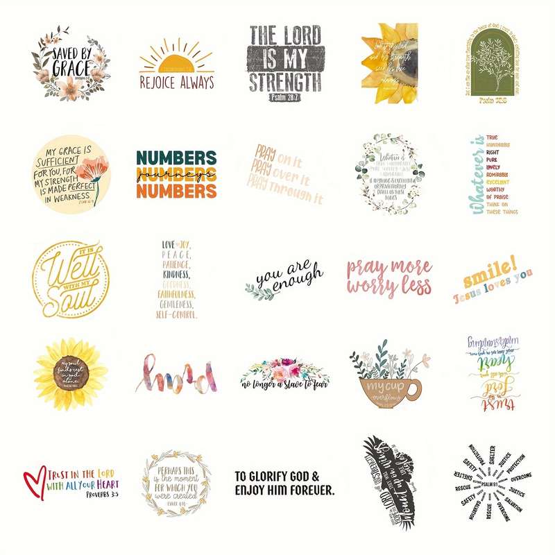 50pcs Jesus Christian Themed Stickers