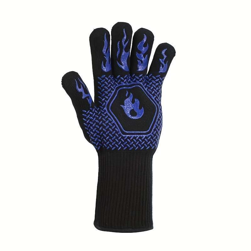1pc Silicone BBQ Gloves 1472F Non-Slip Grill Gloves Kitchen Cooking Gloves for Grilling Bak
