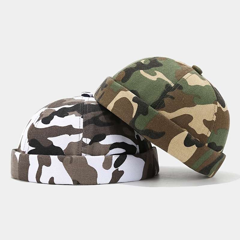 1pc Unisex Camouflage Beanie Hat 100% Polyester Adjustable Fit Lightweight All-Season Camo Pat