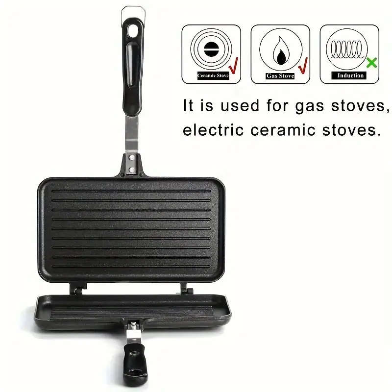 Non-Stick Aluminum Alloy Double-Sided Frying Pan With Handle
