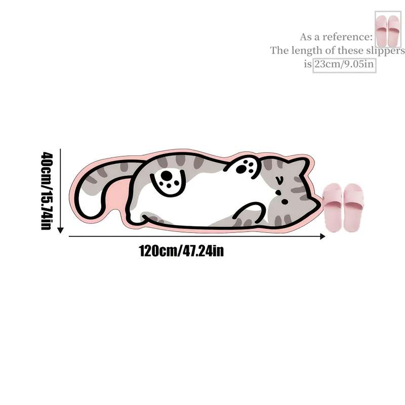 1Pc Belly cat Pink edge 40x120cm 15.74x47.24inch Floor Mat