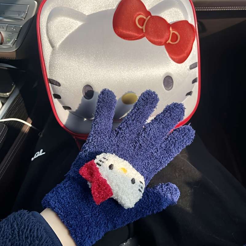 1 Pair Black One Size Warm Gloves