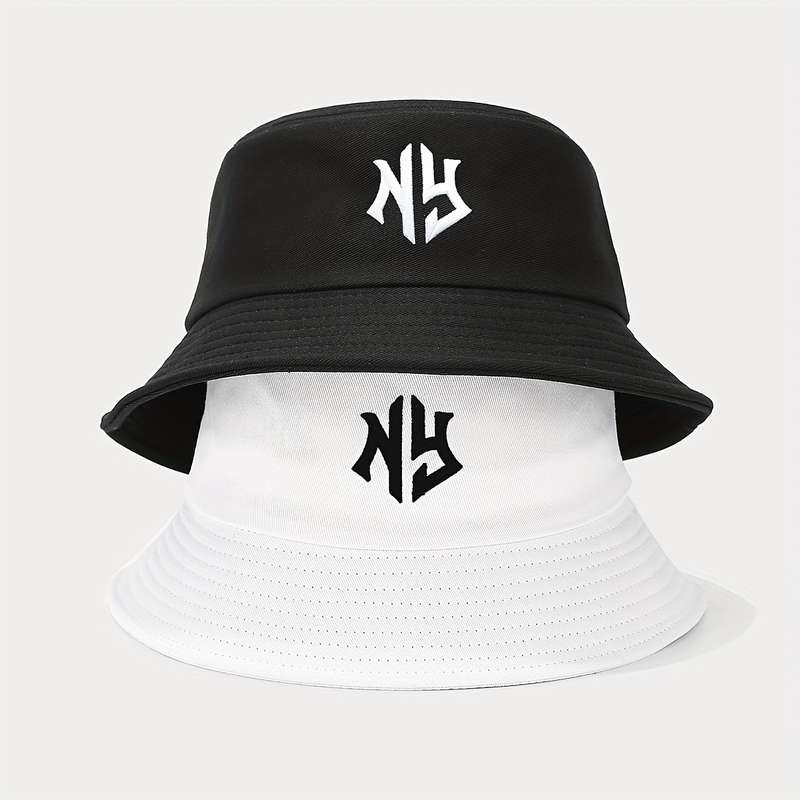 1pc ATHACER Bucket Hat with "NY" Embroidery Breathable Sun Protection Lightweight Foldable Fi
