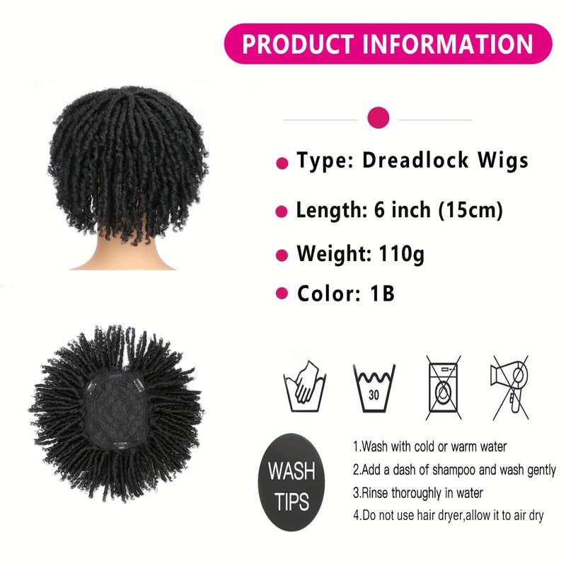 1Pc Dark Brown 15.24cm Fashion Design Wig