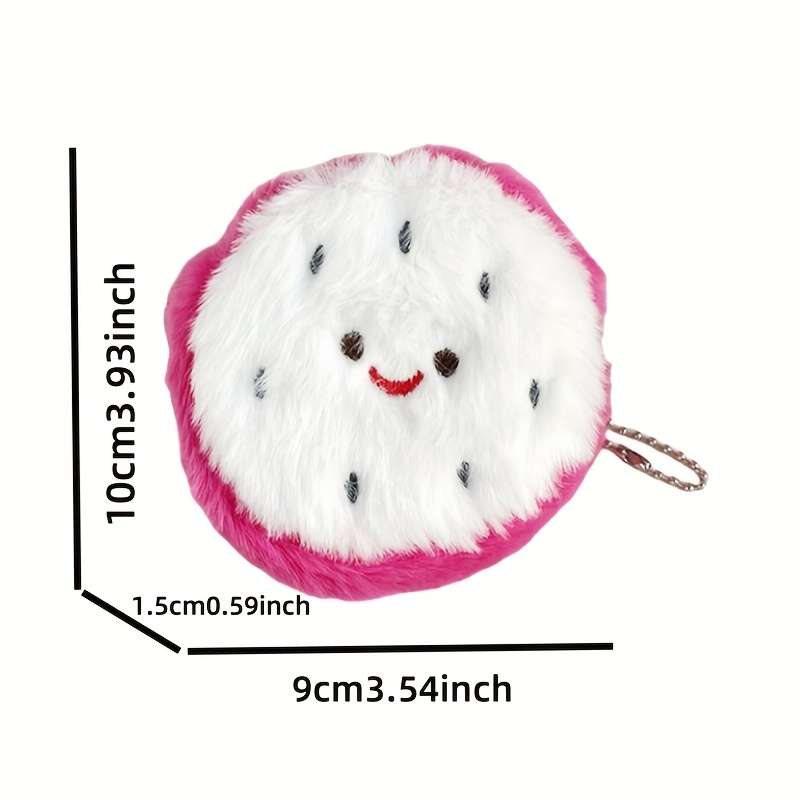 1pc Plush Coin Purse Dragon Fruit Shape Coin Purse Practical Storage Small Bag Mini Coin Pur