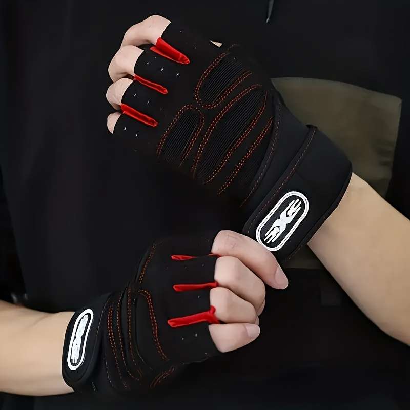 1 Pair Red Size M Outdoor Sports Gloves