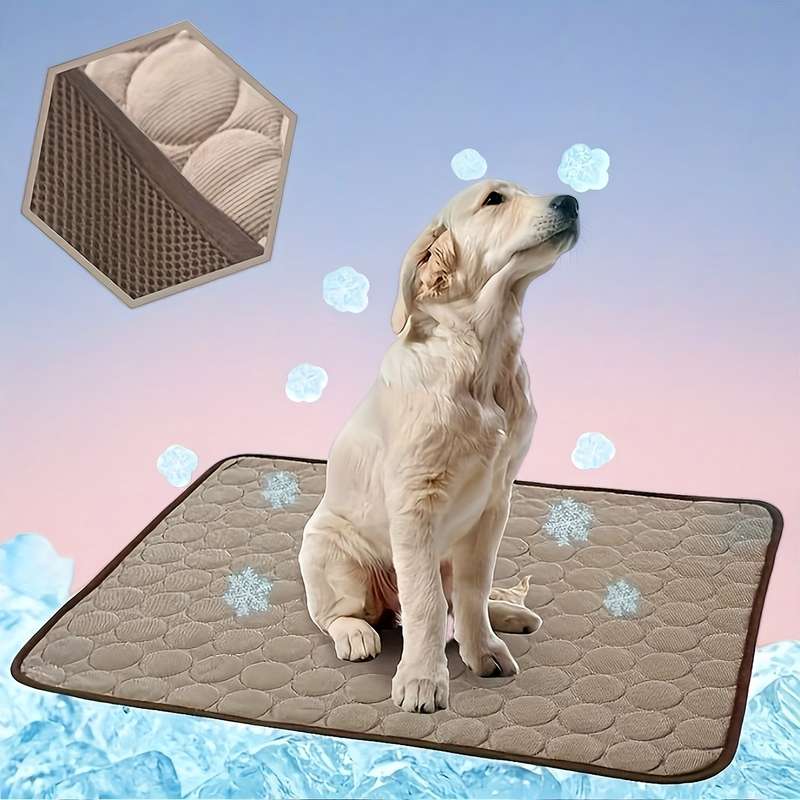 1piece Ice Sliky Fiber Fabric Cooling Mat Coffee Color Cooling Pad Size 2 XL
