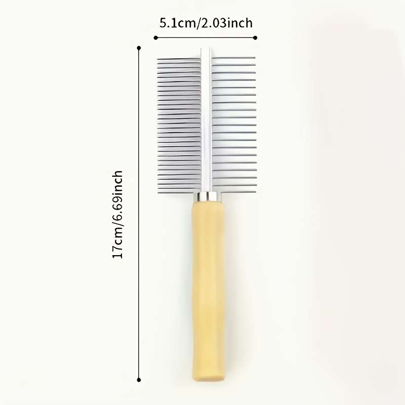 1pc Wood Color Pet Comb