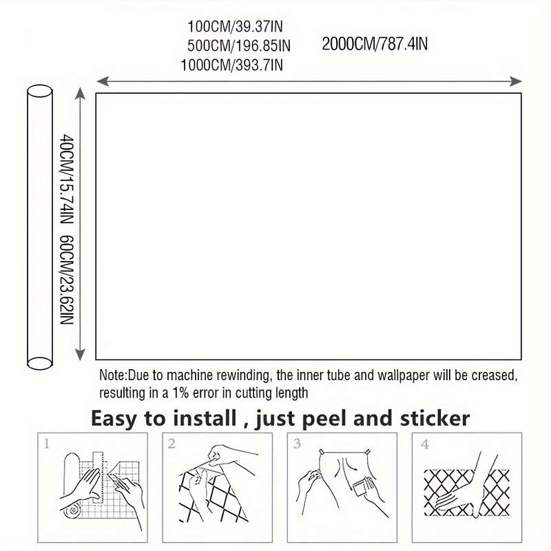 1PC Wall StickersGray2000cmX40cm 787.4inX15.75in