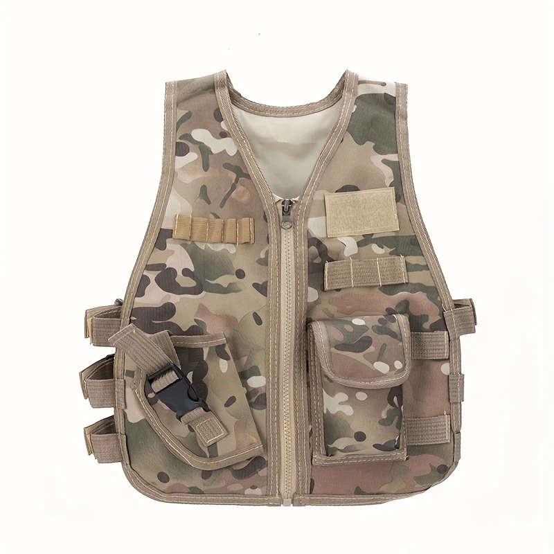 1pc Size S Youngsters's Outdoor Tactical Vest Summer Camp Camouflage Training Vest